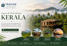 Kerala Tourism 2026 featuring Alleppey houseboat and scenic backwaters by Traviso Travels
