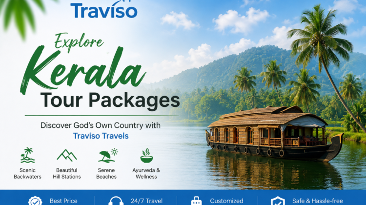 Traviso Travels Kerala Tour Packages with scenic backwaters and houseboat views.